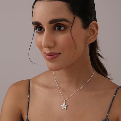 Image of TRUESILVER ACPL 925 Sterling Silver Pendant Necklace for Women | Elegant Charm Necklace | Contemporary Statement Jewelry | Birthday Anniversary Gift