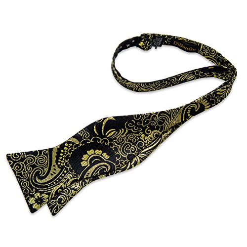 Image of DiBanGu Mens Silk Self Bow Tie Set 4PCS for Tuxedo Wedding