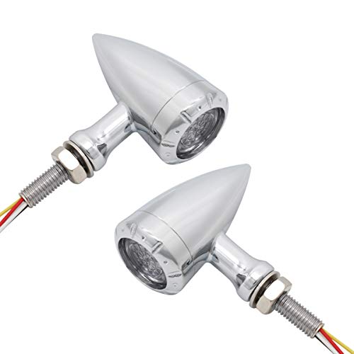 FATECIM 2X Motorcycle LED Taillight Turn Signal Lights with Running/Braking Lights, Heavy Duty Aftermarket Blinkers Indicators for Bobber Harley Honda Yamaha Suzuki Kawasaki Cruiser Mini Chopper