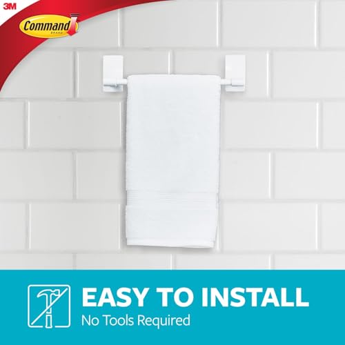 Image of Command Hand Towel Bar Matte Black with Water Resistant Strips, Bathroom Decor, 9 in Bar Length Holds up to 3 lbs