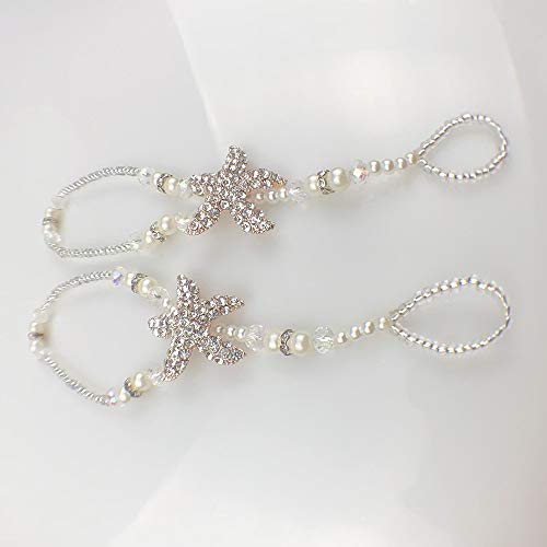 Fine Lady Baby Barefoot Sandals,Rhinestone Toddler Jewelry, Christening Shoes, Newborn Pearl Barefoot Sandals,Couture Baby Christening, Shower Gift,Photo Prop3