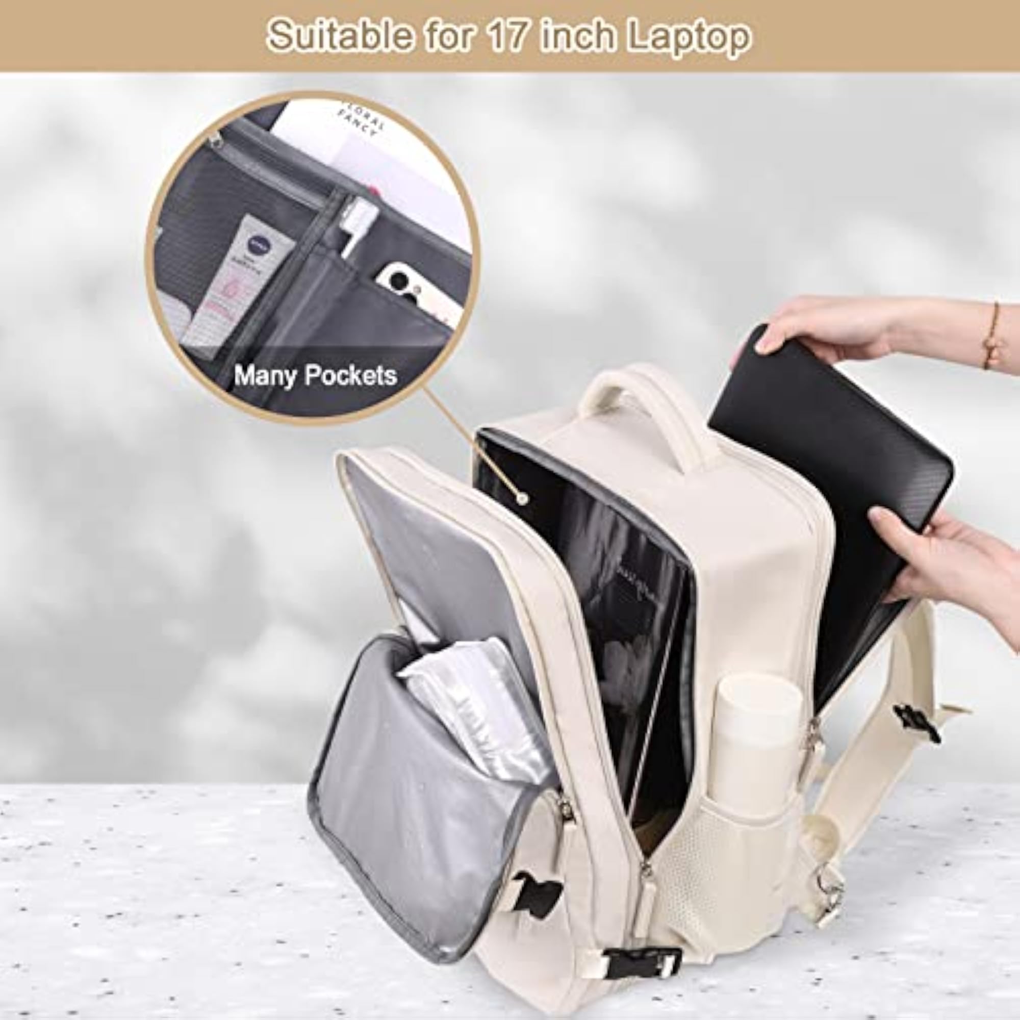 Travel Backpack for Women, 40L Carry On, Waterproof