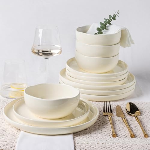 TheTerra Ceramic Dinnerware Sets for 4, 12 Pieces Porcelain...