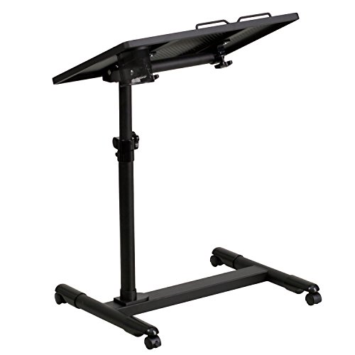 Flash Furniture Macon Black Adjustable Height Steel Mobile Computer Desk #TOP4
