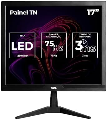 Monitor 17 Polegadas SZL 17 | Com Ajuste de Inclinação | Entrada HDMI e ...