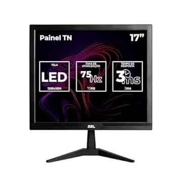 Monitor 17 Polegadas SZL 17 | Com Ajuste de Inclinação | Entrada HDMI e VGA | Painel TN | HD | 3ms | 75Hz | SZL-SZL17-BL01