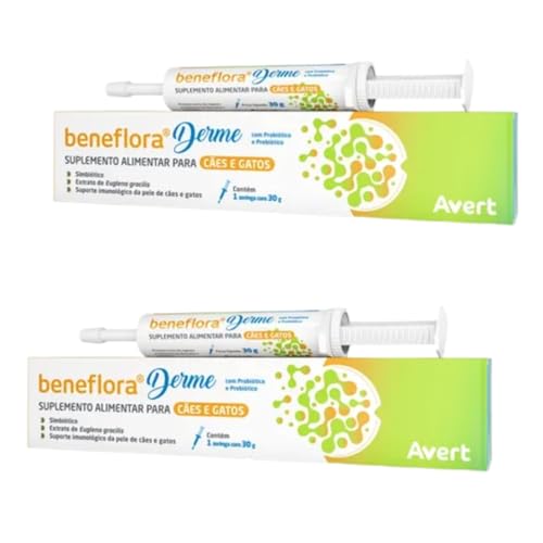 KIT 2 BENEFLORA DERME - Suplemento para Suporte Imunológico da Pele de Cães e Gatos