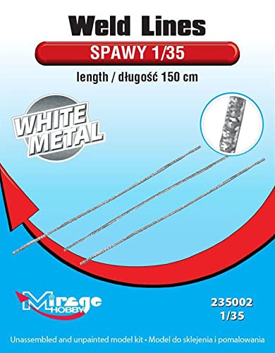 Mirage Hobby 235002 Model-Making Accessory Weld Lines SC. 1/35 Length 150 cm, Whitemet