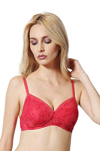 Image of Van Heusen Women's Cotton Padded Wireless Bra - Full Coverage, Anti Bacterial, Breathable Perforated Cups