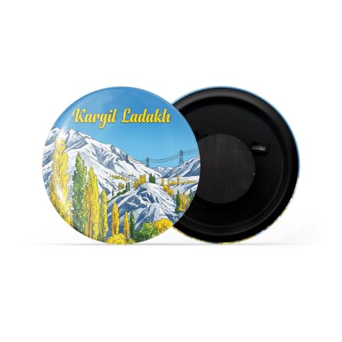 Image of dhcrafts Fridge Magnet Multicolor Kargil Ladakh Glossy Finish Design Pack of 1 (58mm)