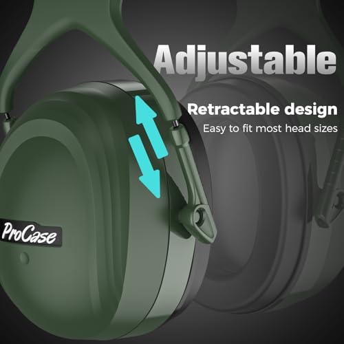 Image of ProCase Extra Large SNR 37dB Noise Cancelling Headphones NRR 30dB Ear Muffs | Hearing Protection for Adults Noise Reduction, Wide Size Adjustment and Comfortable