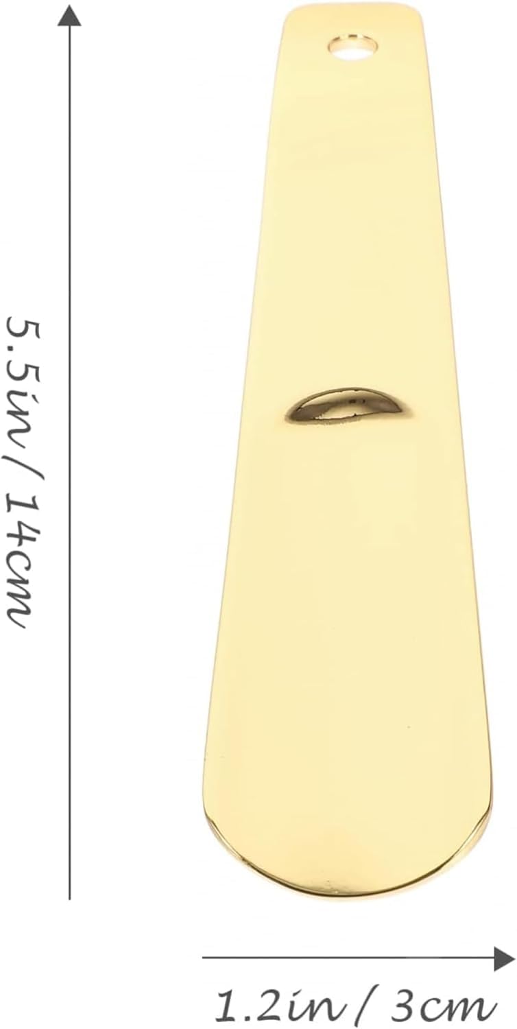 Calzascarpe lungo, calzascarpe in acciaio inox, corno per scarpe esteso strumenti per la casa, calzascarpe con manico in metallo, calzascarpe da viaggio tascabile (oro)/15325 (dorato)