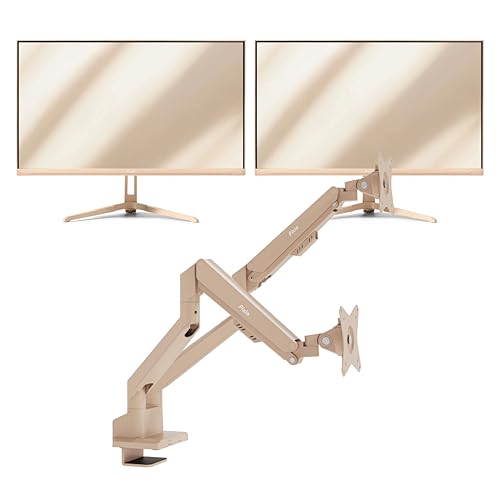 Image of Pixio Two PX249 Wave Beige 24 inch 240Hz Refresh Rate FHD 1080p Resolution IPS Panel 4ms GTG Response Time Gaming Monitor and PS1D Wave Beige Dual Monitor Arm