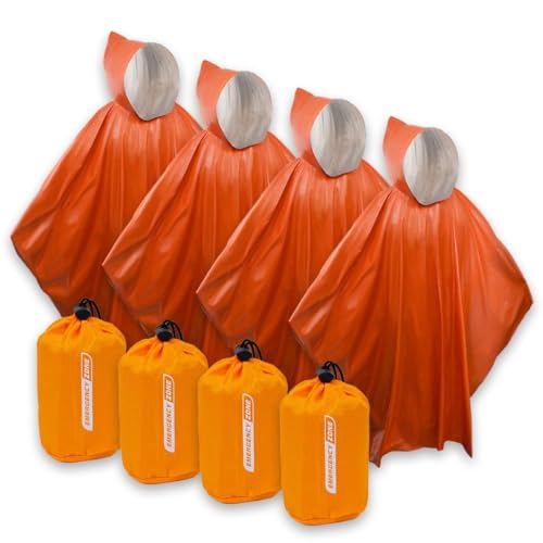 4 Pack Emergency Lightweight Rain Ponchos