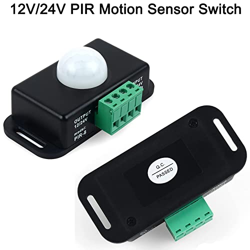 Greluma 1 Stück 12V/24V Bewegungssensor Schalter, PIR Sensor LED Schalter Controller für Flexible LED Streifen