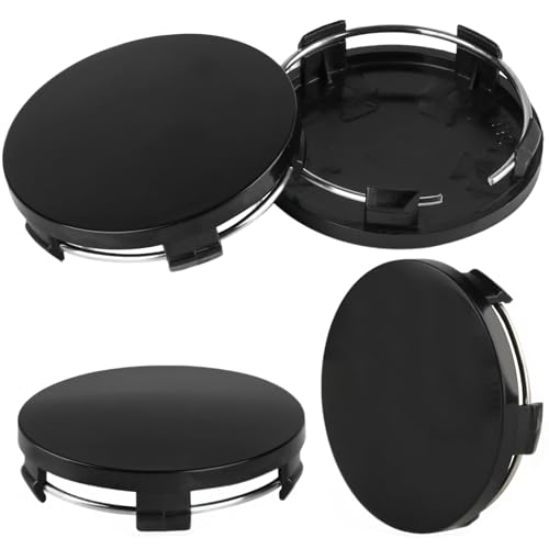 Cache Moyeu 60 mm Lot de 4 – Cache Centre de Roue ABS Noir Mat pour Volkswagen et Audi, Cache Roue Universel (Ø Extérieur 60 mm/Ø Intérieur 56 mm)