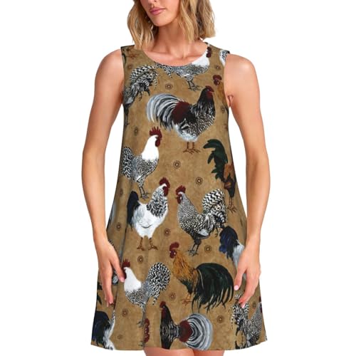 Robe ample d'été contre la chaleur : restez au frais avec cette robe t-shirt coq brillant à poches