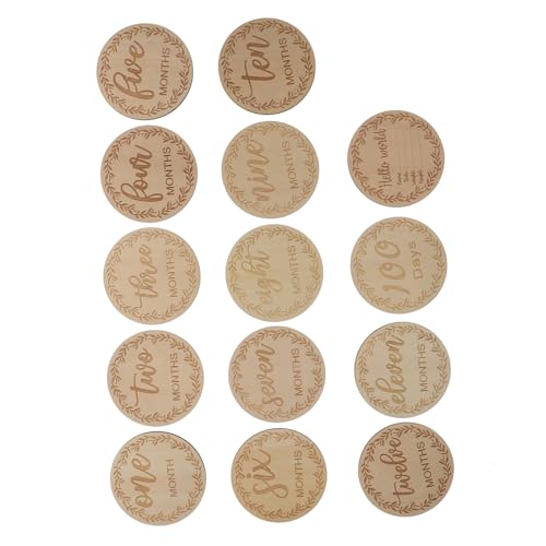 Abaodam 12 Tarjetas Para Bebé Letrero De Anuncio De Recién Nacido Tarjeta De Madera Para El Mes Del Bebé Accesorios Para Fotos