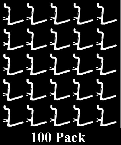 Jsp Manufacturing Plastic L Style Peg Board Hook Kit | Garage Tool Craft Jewelry Storage Pegboard Organizer (100, White) #TOP1