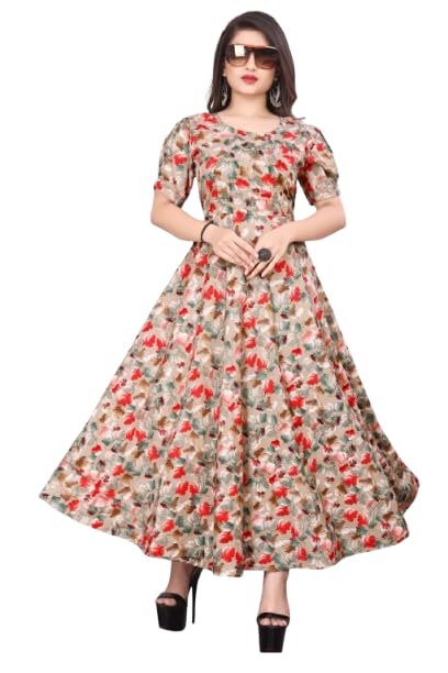 Zayn Enterprise Women’s Crepe Flared Flower Printed Dress | Stylish Round Neck Short Sleeve Casual Wear Dress - Review, Price and Buying Guide