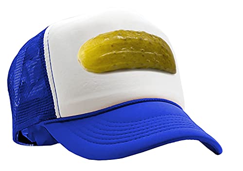 Pickle - Dill Concession Funny fair Carnival - Vintage Retro Style Trucker Cap Hat (Royal)