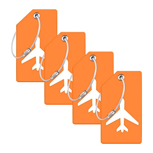 luckaide Kofferanhänger aus Silikon, Kofferanhänger mit Adressschild, 4 Stück Koffer Anhängeetiketten, Gepäckanhänger Adressanhänger Koffer für Kofferanhänger Flugreise Cover