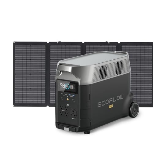 Image of EF ECOFLOW Solar Generator 3600Wh DELTA Pro with 220W Flexible Solar Panel, 23% High-Efficiency, 5 AC Outlets, 3600W Portable Power Station for Home Use Emergency Blackout Camping RV