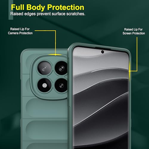 Image of amazon basics Back Case Cover for Mi Redmi Note 14 Pro Plus 5G | Compatible for Mi Redmi Note 14 Pro Plus 5G Back Cover | Liquid Silicon Magic Case with Camera Protection | Dark Green