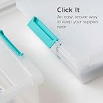 IRIS USA 6 Qt. Storage Bins with Lids, 4-Pack, |Made in USA|, Small Plastic Craft Container Sensory Totes for Art Supplies, Paper, and Office, Stackable - Clear - Image 3
