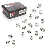 Gesamthöhe: 38 mm LST 20x Rändelbolzen Flachbund Radmutter M12 x 1,5 mm für PKW FAHRZEUGE