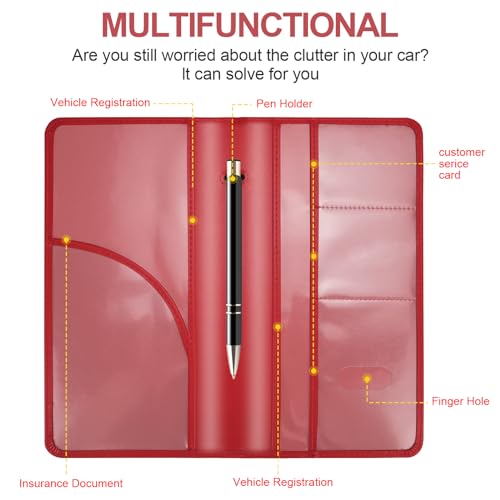 Porta Documentos para Auto Rojo miniatura 3