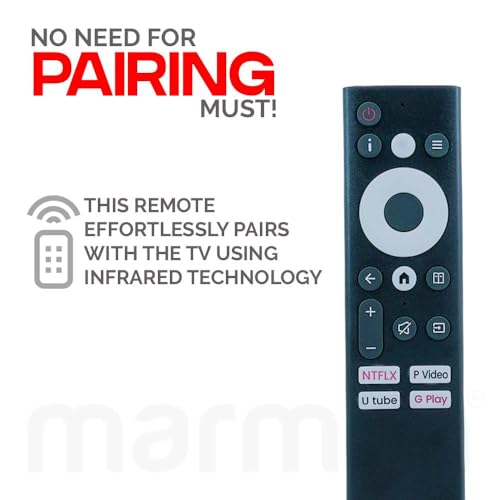 Image of marman Compatible with Croma Google Tv Non Voice Remote Original CREL032HGC331801 Model Fit for Smart HD Ready Tv - Match Exactly Key by Key to Replicate Functions Existing Original Remote Control