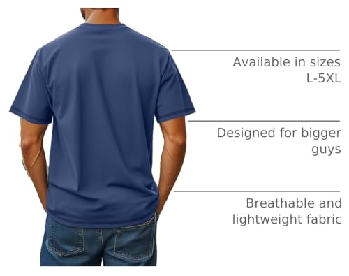 Image of Neer 3 Pack Big and Tall T-Shirts for Men L-7xl Tops | Large Casual Stretch Workout Tees, Short Sleeve Crewneck Oversized Shirts, Classic Summer Outfits, Comfy Basic Loose Clothes