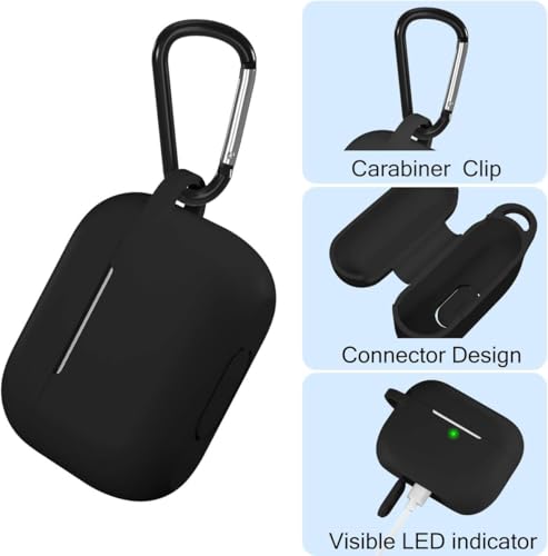 Image of EDNITA Airpods Pro 2 Case Compatible with Airpod 2 Pro & Airpods Pro, Earphone Case Cover Keychain | Shock Ressitant Full Protection LED Visible (Black-1)