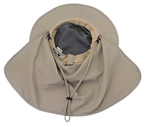 Image of Home Prefer UPF50 Mens Sun Hat with Neck Flap Quick Dry UV Protection Cap Womens Wide Brim Fishing Hat Neck Flap Beach Garden