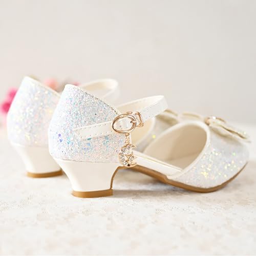 Kids Toddler Girls Rhinestone Bow Closed Toe Sandals Low Heel Ankle Strap Princess Shoes Wedding Party Dress Shoes2