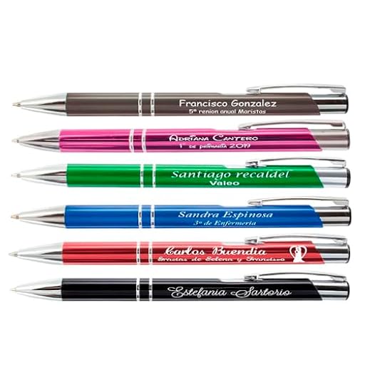 regalo grabado - Bolígrafos Personalizados Metálicos, texto individual 1ª linea de cada boligrafo| Grabado hasta 2 Líneas | para Invitados Boda, Comunión, Bautizo, Cumpleaños y Eventos | Unidades (10) | Ya disponible en tu tienda friki favorita! En mundofriki.es!