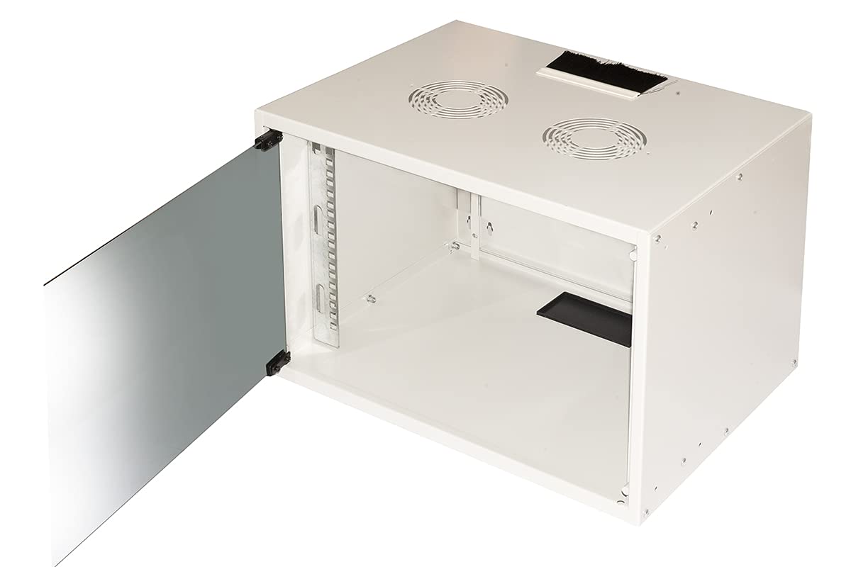 Link LK1907U40E - Armario Rack de 19 Pulgadas desmontado, 6 Unidades de Pared (370 x 540 x 400 mm), Color Gris
