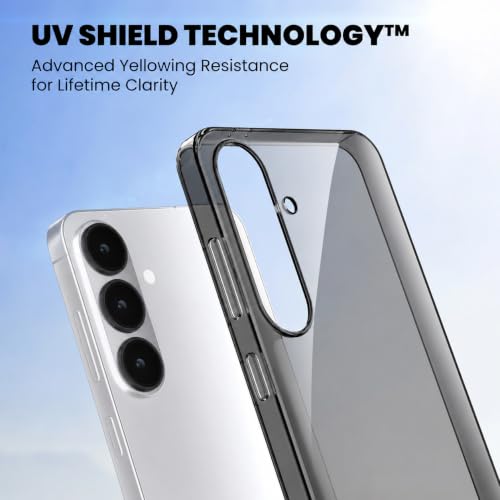 Image of VONZEE Compatible with Samsung Galaxy S26 5G Back Cover Case Clear,[ Anti Yellow ][Military Grade Protection] Hard PC Back Cover Transparent-Black