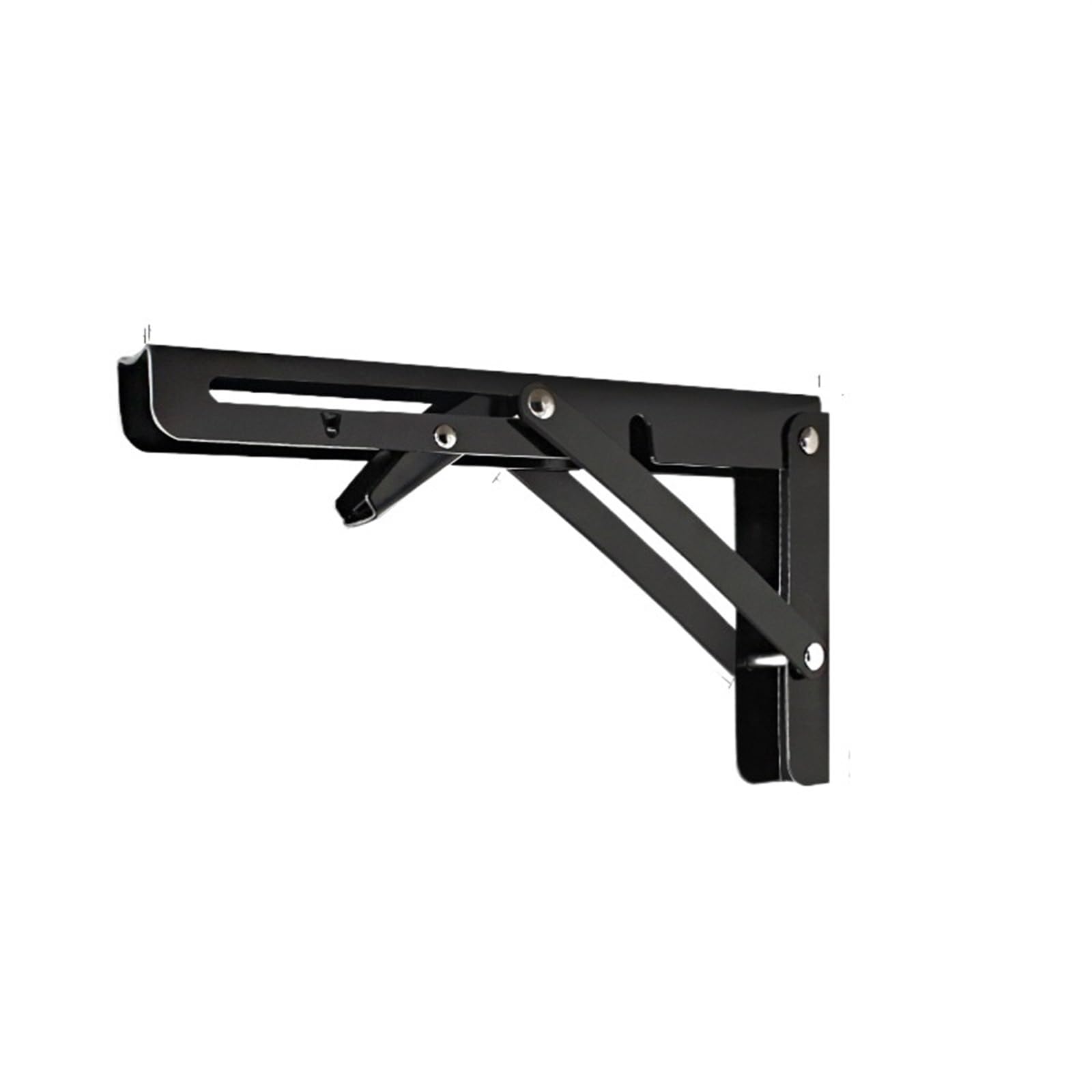 Składane wsporniki półek, 2 szt. Wspornik stalowy trójkątny składany wieszak ścienny półka podporowa narzędzia do obróbki drewna w tym akcesoria(Black,12 Inch)