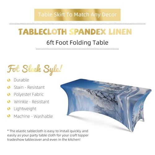 Nappe de table extensible anti-pli pour table rectangulaire de jardin