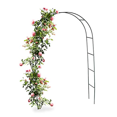 Hi Gartenbogen für Kletterpflanzen und Rosen – 140 x 240 x 37 cm – Gartentor – Rosenbogen Metall – für EIN Märchenstück im Garten
