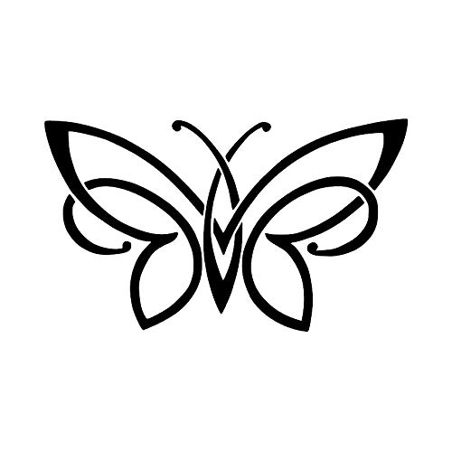Unique Butterfly [Pick Color] Vinyl Transfer Sticker Decal for Laptop/Car/Truck/Window/Bumper (4" x 2.3", Black)