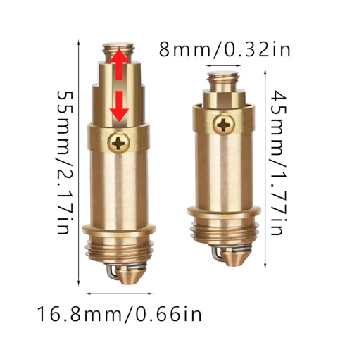 Ersatzbolzen für Abflussrohr, Pop-up-Ablaufventil Messingschrauben Waschbecken Messing Click Clack Bolzen Stecker 2 pcs für Badewanne Becken Ablaufstopfen Ersatzteil mit Aufklappbarer Bewegung
