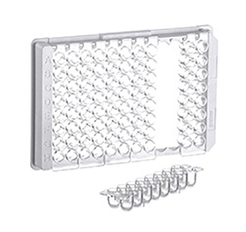 754061 Microlon 600 96 Well U16 Strip Plate, 2x8 Round Bottom Strips, High Binding, PS, Clear Wells (Pack of 100)