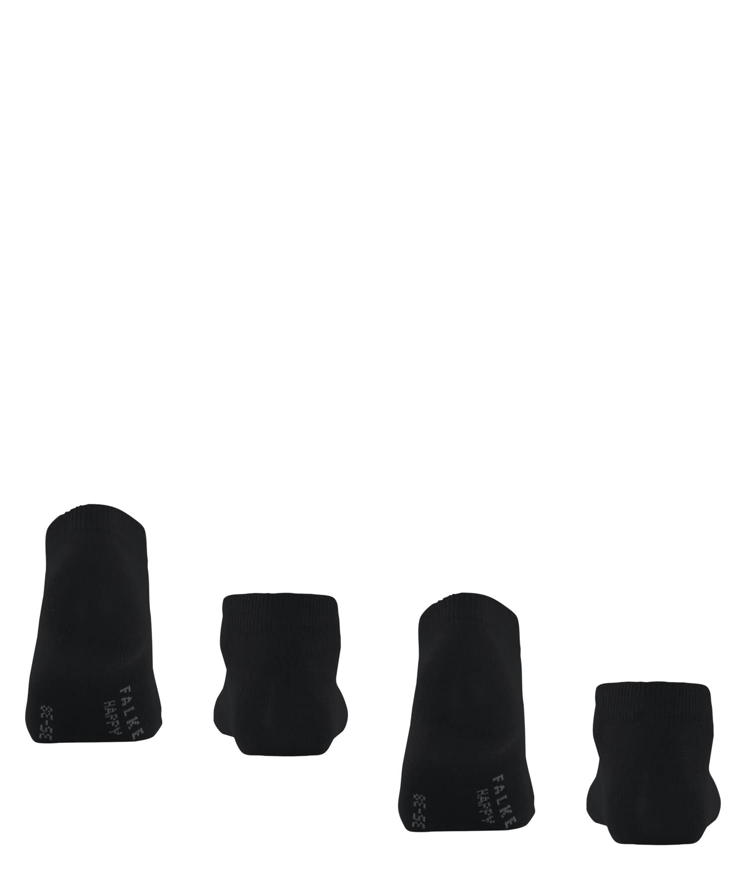 FALKE Kobiety Skarpety do trampek Happy Double Pack W Sn bawełna krótkie jednokolorowe 2 Pak, Czarny Black 3000, 39-42