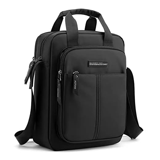 zhongningyifeng Bolso de hombro para hombre, de nylon, impermeable, color negro, para el tiempo libre, trabajo, viajes, escuela, Negro