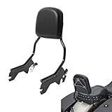 WOWTK Standard Height Sissy Bar Upright Backrest w/Pad fits for Harley Davidson Softail FLDE, FLHC, FLHCS, FLSL, FXBB and FXST models 2018-2023,Black