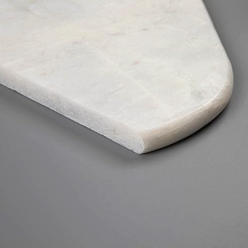 Miniatura 6 de Soulscrafts Estante esquinero de mármol blanco cremoso pulido de 9 x 9 x 59 pulgadas, borde redondo, paquete de 1