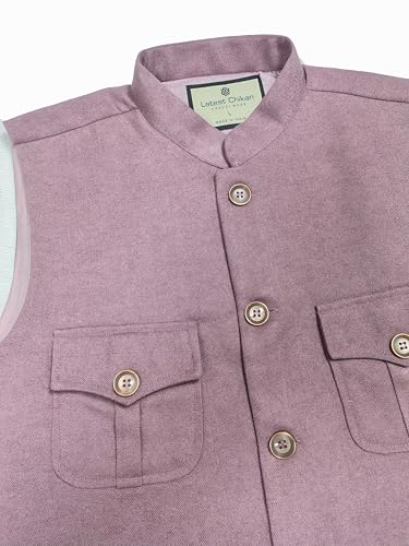 Image of LATEST CHIKAN Men's Nehru Jacket | Ethnic Waistcoat with Mandarin Collar | Premium Textured Fabric | Party, Wedding